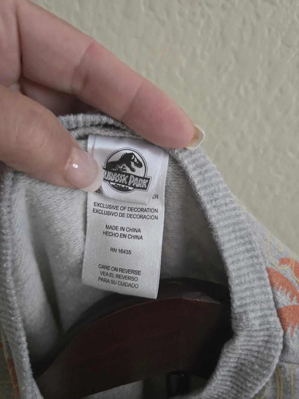 Jurassic Park gray & orange long sleeve Sweatshirt Size 6